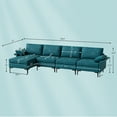 thumbnail image 4 of Costway Modern Modular L-shaped Sectional Sofa w/ Reversible Chaise & 2 USB Ports Blue, 4 of 11