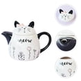 thumbnail image 4 of Ceramic Teapot Cartoon Decorative Cat Shape Tea Kettle Portable Small Ceramic Teapot, 4 of 7