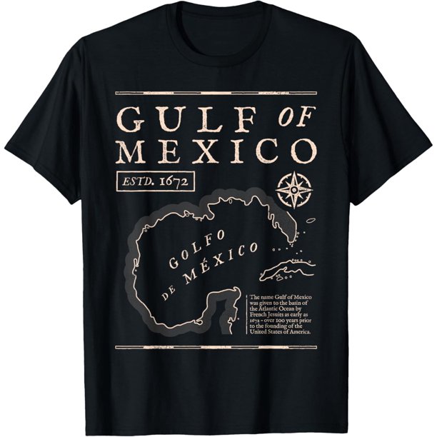 Gulf of Mexico 1672 Historic Map Camiseta para hombre