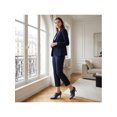 thumbnail image 6 of BLISSFUL STEP Women's Ankle Boots Flower Stiletto Heel Pointy Toe Zipper Faux Leather Dress Booties Navy Blue 5.5, 6 of 8