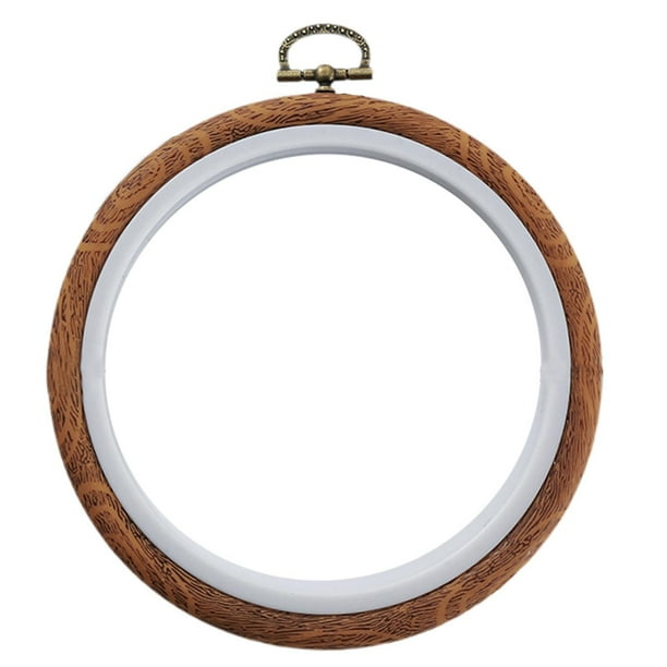 Aro de punto de cruz Anillo de punto de cruz Adorno de costura redondo Imitación madera 14 cm