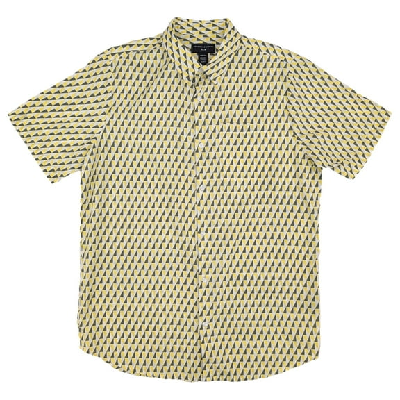 Shaquille O'Neal XLG Big & Tall Mens Yellow Diamond Linen Shirt 4XLT