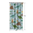 thumbnail image 5 of Dinosaurs Volcano Light Blue Pattern Shower Curtain 36"x72" ,Bathroom Decorative Shower Curtains Set with 12 Hooks,Modern Waterproof Washable Shower Curtain, 5 of 6