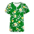 thumbnail image 5 of Rciityk Scrub Tops Women V Neck Nurse Uniform Shirts with Pockets Casual Floral Printed Short Sleeve Working Medicals Blouse, 5 of 5