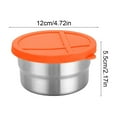 thumbnail image 3 of Dvruxg Stainless Steel Snack Containers for Salad Dressing Container To Go Small Snack Box with Silicone Lids Easy Open LeakProof Reusable Metal Lunch Box, 3 of 6
