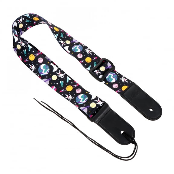 QAYOZ Kids Guitar Strap Genuine Leather End and Polyester Guitar Shoulder Strap