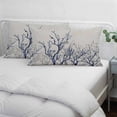 thumbnail image 4 of Grey Navy Blue Tree Throw Pillow Covers, Country Rustic Botanical Branch Soft Breathable Pillow Cases with Invisible Zipper for Sleeping, Toddler Pillowcases for Couch Bed Sofa Chair 12x20 Inches, 4 of 9