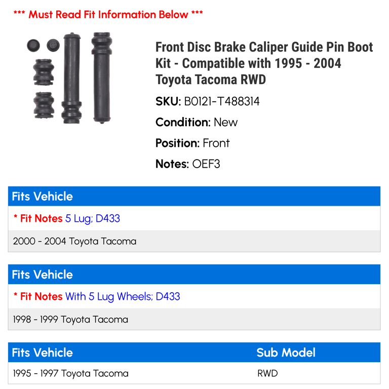 2 Front Brake Caliper Slider Pin 113-1375x For Landrover Range Rover 2
