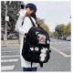 thumbnail image 2 of Backpack Retro Canvas Laptop Schoolbag Cute Backpack With Bear Pendant, 2 of 5