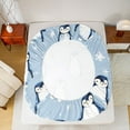 thumbnail image 5 of Manfei Cartoon Penguin 4 Pieces Queen Sheet Sets for Kids Teens,Happy Winter Snowflake Ultra Soft Flat Sheet,Merry Christmas Queen Fitted Sheet,Breathable Home Decor, 5 of 7