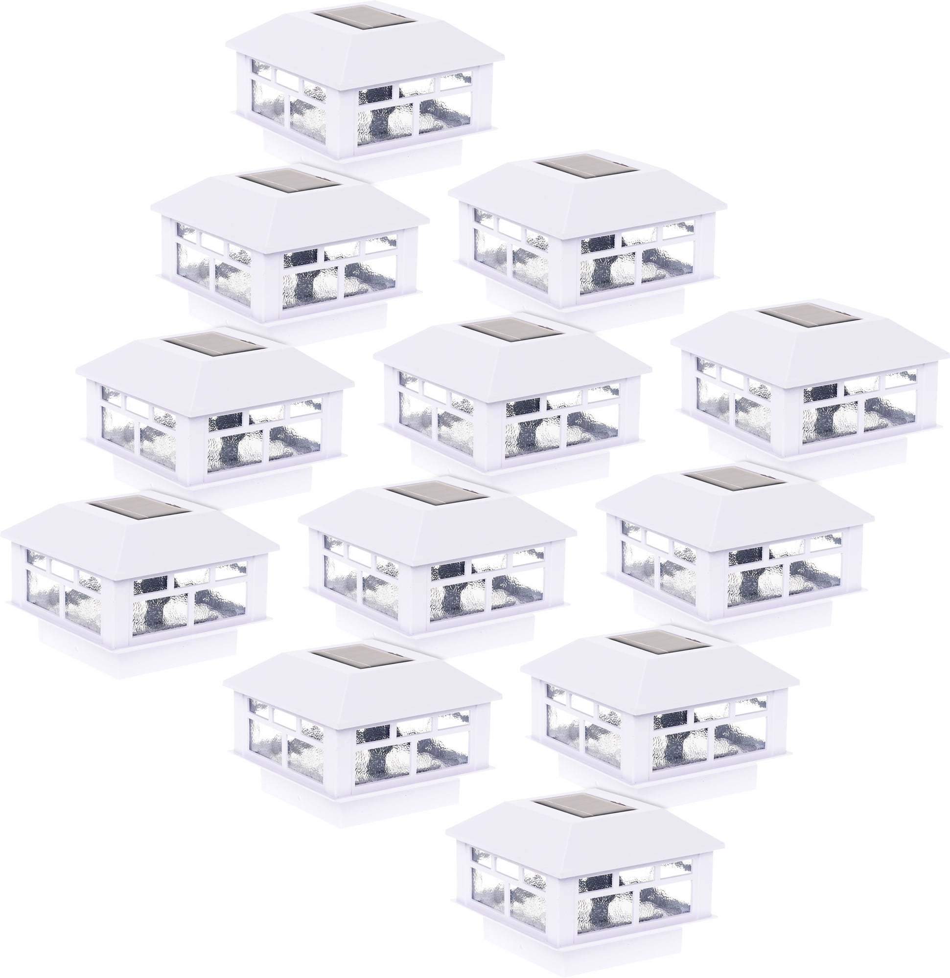 Photo 1 of 12 Pack Modern Design Solar Powered 5 Lumen Post Cap Light for 4x4 Wood Posts by GreenLighting