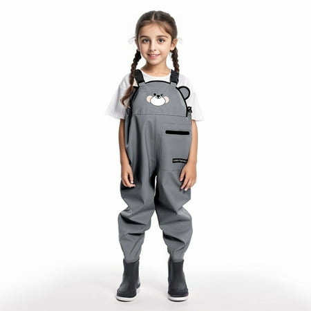 Kids Chest Waders for Boys Girls Youth Fishing Waders Waterproof Unisex Waders with Rain Boots Waders for Kids 10-11