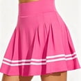 thumbnail image 2 of FRSASU Women's Pleated Tennis Skirt High Waisted Lightweight Flowy Athletic Built in Lining Golf Skirts with Pockets Hot Pink, 2 of 5