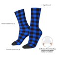 thumbnail image 6 of Honeii Buffalo Plaid Blue Black Print Adult Socks,Crew Socks,Casual Calf Socks,Daily Wear Socks for Men & Women, Perfect for Sports, Casual and Everyday Use, 6 of 6