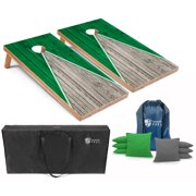 Tailgating Pros Pyramid Cornhole Board Set w/ Bean Bags and Carrying Case - 4'x2' Regulation Corn Hole Toss Game - Optional LED Lights