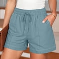 thumbnail image 2 of Tumotour Summer Board Shorts for Women'S Checkered Double Pocket Wide-Leg Shorts Loose Sporty Elasticated Side Pocket Drawstring Elastic Waist Shorts Athletic Workout Shorts, 2 of 7