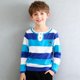 thumbnail image 4 of Odeerbi Chicos Henley Camisas Algodón Color Bloque Rayas Bordado Camisa de Manga Larga, 4 of 6