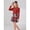 Red, variant on PureChapter Girls 3 Piece Outfit Set, Puff Long Sleeve Ribbed Top, Plaid Bow A-Line Skirt & Matching Beret Hat Vintage Preppy Clothes for Teen Girls 6-14 Years