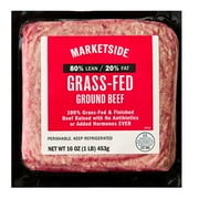 Marketside Grass-Fed Ground Beef, 80% Lean/20% Fat, 1 lb