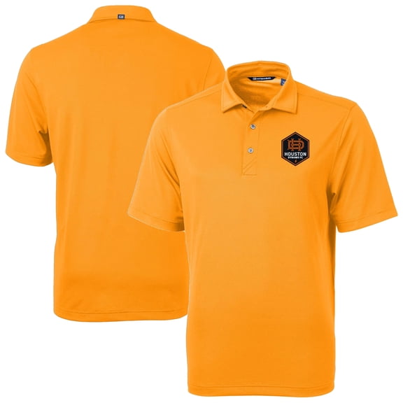 Men's-Cutter & Buck  Orange Houston Dynamo FC Virtue Eco Pique Recycled Polo