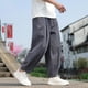 thumbnail image 4 of Pantalones de chándal lisos para hombre, pantalones harem informales, pantalones deportivos con bolsillos para el gimnasio y uso diario, 4 of 5