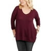 No Comment Women's Plus V Neck Waffle To