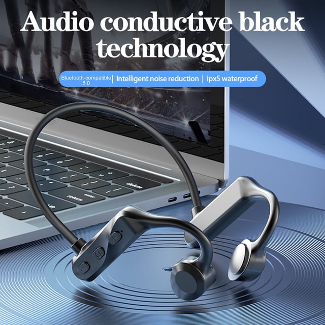 Gwong Electrónica Auricular de la conducción ósea Earphone Gancho 3D Estéreo BLUETOOTH-Compatible con Bluetooth 5.0 Auriculares deportivos Auriculares inalámbricos para exteriores