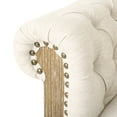 thumbnail image 6 of Noble House Petes Fabric Chesterfield Tufted Club Chairs, Set of 2, Beige and Dark Brown, 6 of 8