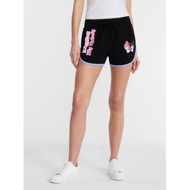 My Melody and Kuromi Women's Graphic Fleece Dolphin Shorts, Sizes XXS-XXL