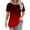 Red, variant on fatyb Womens Gradient Color Shirts Short Sleeve Crewneck Casual Tunic Tops Pleated Loose Dressy Blouses