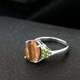 thumbnail image 4 of Gem Stone King 4.50 Ct Oval Brown Tiger Eye Green Peridot 925 Sterling Silver Ring (Size 8), 4 of 4