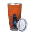 thumbnail image 2 of Haiem Orange Net Fishing Boat Printed 20oz Straight Skinny Car Cups With Insulated Cup Sleeve Portable Handle, Sports Travel Coffee Mug, Stainless Steel, Insulated-Straw Three-piece Set, 2 of 8