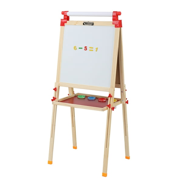 AllinOne Wooden Kid's Art Easel with Paper Roll and Accessories