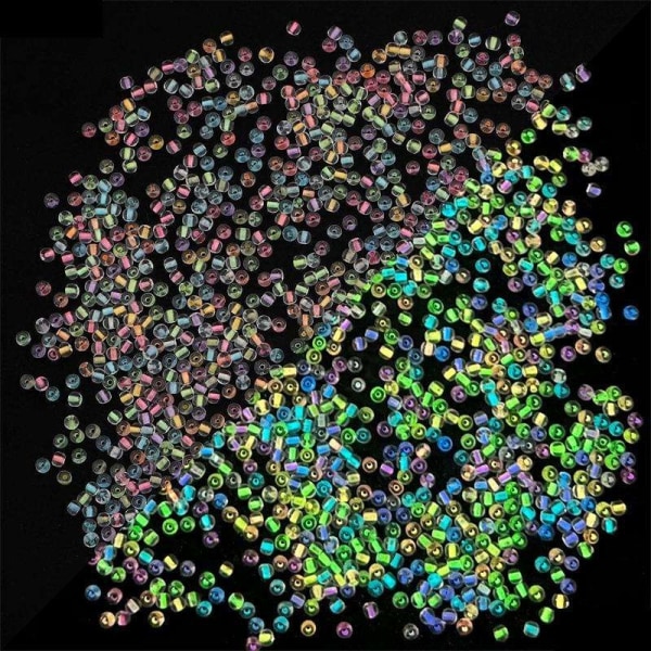 Seed beads - 2mm - 750pcs - Glow in dark - Luminous beads multicolour
