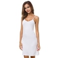 thumbnail image 1 of Women's Basic Adjustable Spaghetti Strap Cami Under Mini Dress White, 1 of 2
