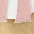 thumbnail image 6 of CPNG Girls Ruffle Leggings Bell Bottom Flare Pants Toddler Baby Girls Solid Color Stretchy Bell Bottoms Trousers(Pink,3-4 Years), 6 of 8