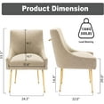 thumbnail image 7 of SEYNAR Modern Glam PU Leather Dining Chair or Vanity Chair Set of 2 with Rear Handle(Dark Apricot), 7 of 7
