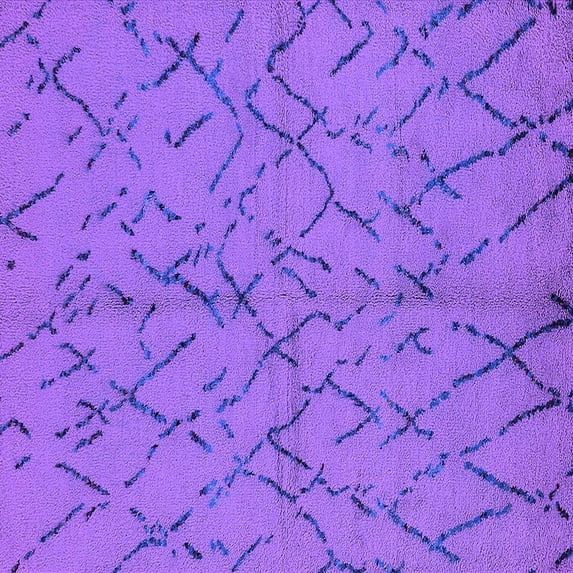 Ahgly Company Indoor Square Oriental Purple Industrial Area Rugs, 8' Square