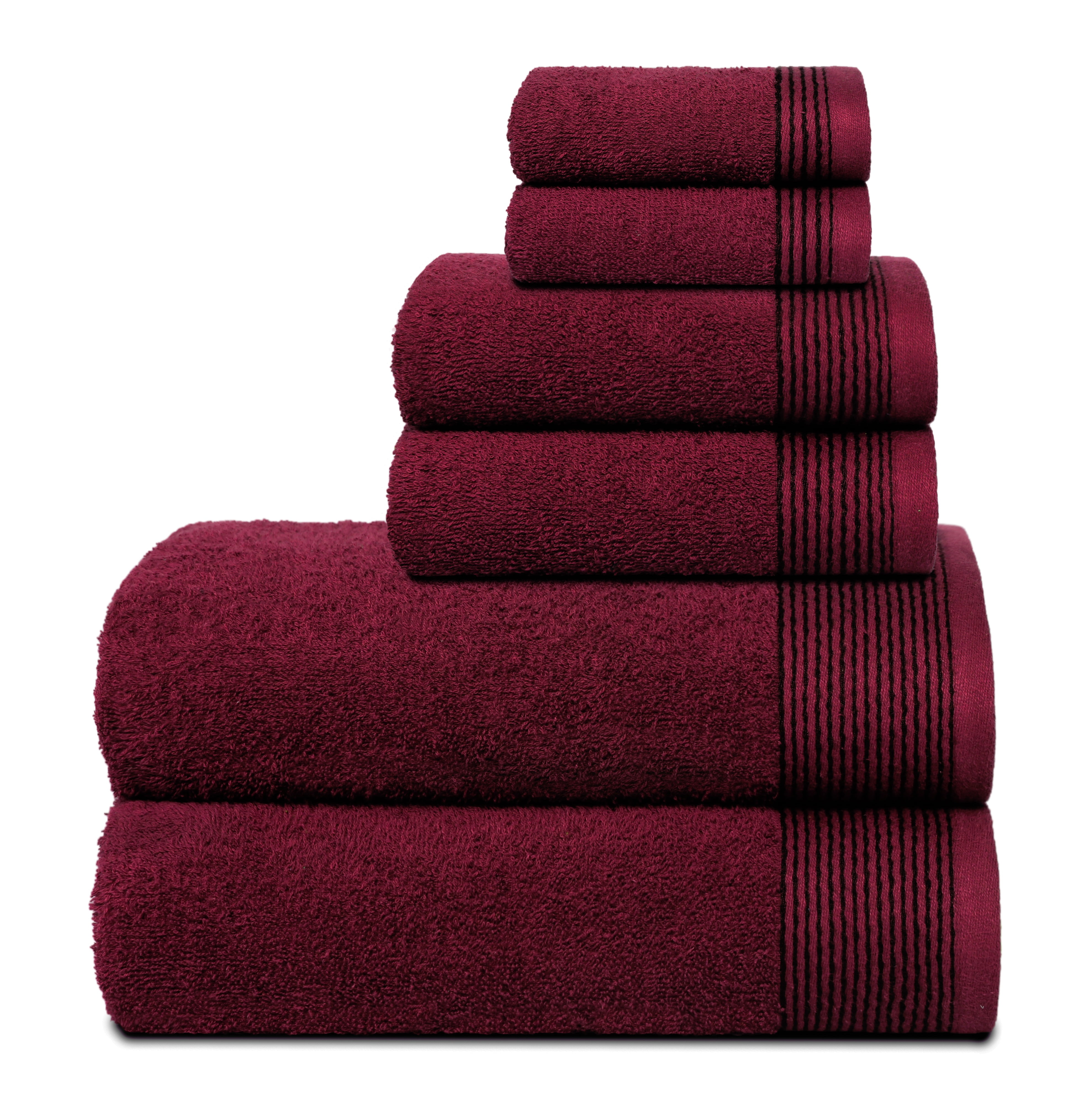 GLAMBURG Ultra Soft 6 Pack Cotton Towel Set, Contains 2 Bath Towels