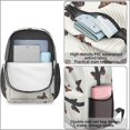 thumbnail image 4 of Beige Leaf Butterfly Pattern 17" Waterproof Oxford School Backpacks for Teens, S-Shape Padded Straps, for School, Travel, Hiking, Camping, 4 of 5
