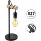 thumbnail image 3 of Lámpara de mesa, lámpara de lectura de diseño retro, madera y metal, iluminación de oficina y dormitorio, lámpara de noche, para bombilla LED E27 10W máx (no incluida) (Negro), 3 of 5