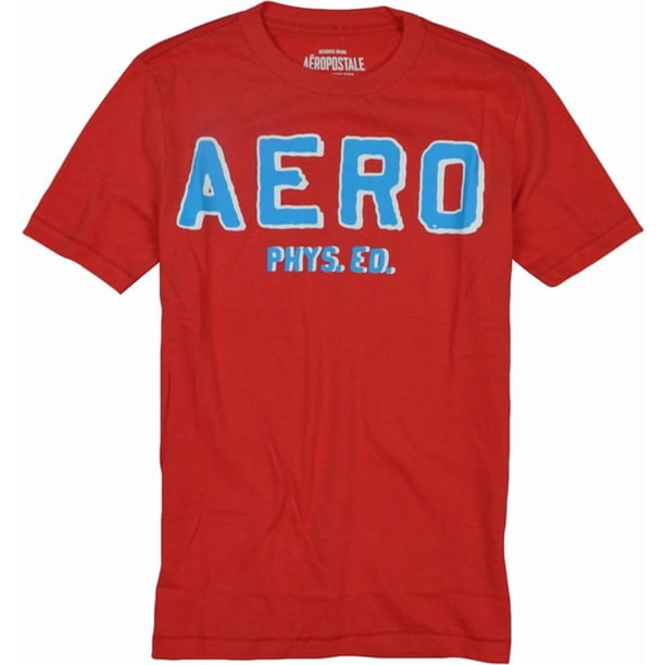 Aeropostale Hombres Aero Phys. Camiseta Ed Graphic, naranja, pequeña