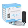 thumbnail image 1 of BriskMore Threaded CO2 Cartridges 16g - for All CO2 Bike Tire Inflators with Threaded Connection - Refill for Bicycle Tires - 12PCS Cartridges, Insulated Sleeve Included,Inflator Valve NOT Included., 1 of 15