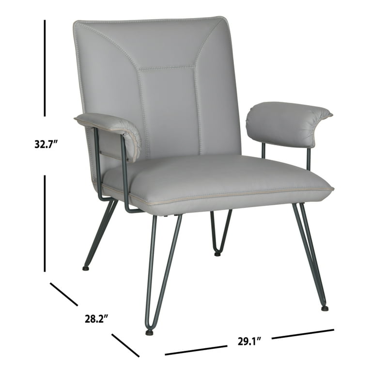 Safavieh Johannes 17.3 H Mid Century Modern Leather Arm Chair Walmart