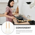 thumbnail image 4 of 2 espátulas de silicona para cocinar, utensilios de cocina con mango de madera., 4 of 6
