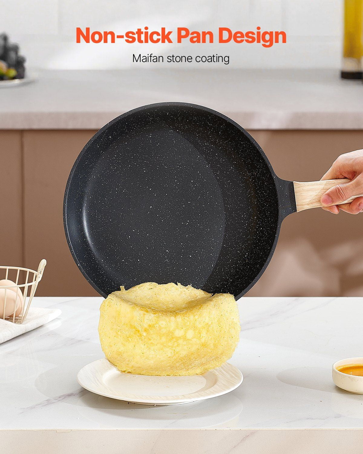 17 Piece Pots and Pans Set Granite Coating Nonstick Cookware Kitchenware Induction Compatible Black