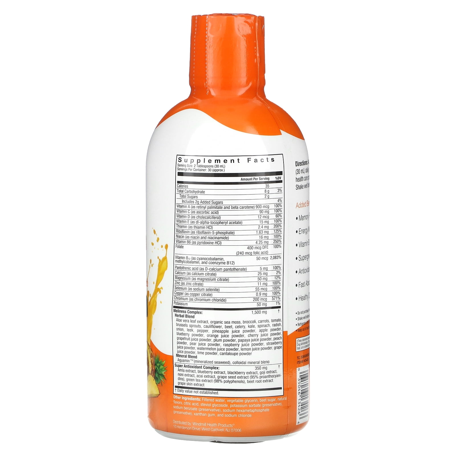 Country Farms Liquid Multivitamin, Vitamins and Minerals for Immune Support and Energy, Herbal Blend, Vegan, Multivitamin for Women and Men, Gluten Free, Tropical Fruit Flavor, 32 fl oz