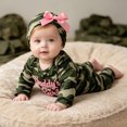 thumbnail image 6 of Mnyotv Daddy's Baby Girls Embroidered Romper Long Sleeve Jumpsuits with Bow Infants Hats Newborn Clothes Size 18M, 6 of 7