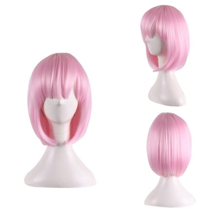 haxmnou pink full short synthetic fashion hair wig natural wig