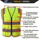 thumbnail image 3 of Chaleco de Seguridad Ekkosafety EK176 Amarillo con 9 Bolsillos y Cierre Frontal, 3 of 7